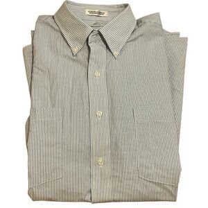 Van Heusen Pin Stripe Long Sleeve Button Down Shirt Size Large